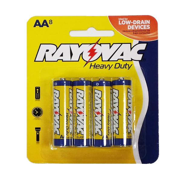 RAYOVAC - AA Heavy Duty Battery - 8 Pack - Click Image to Close